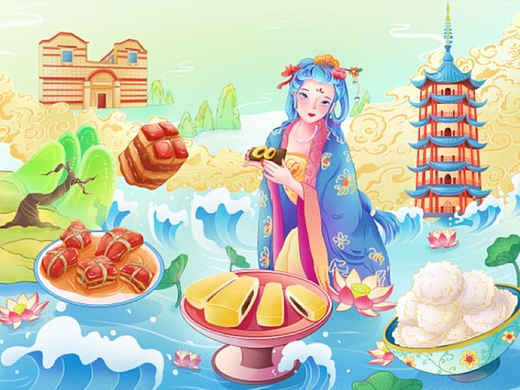 原创插画/海宁传统美食