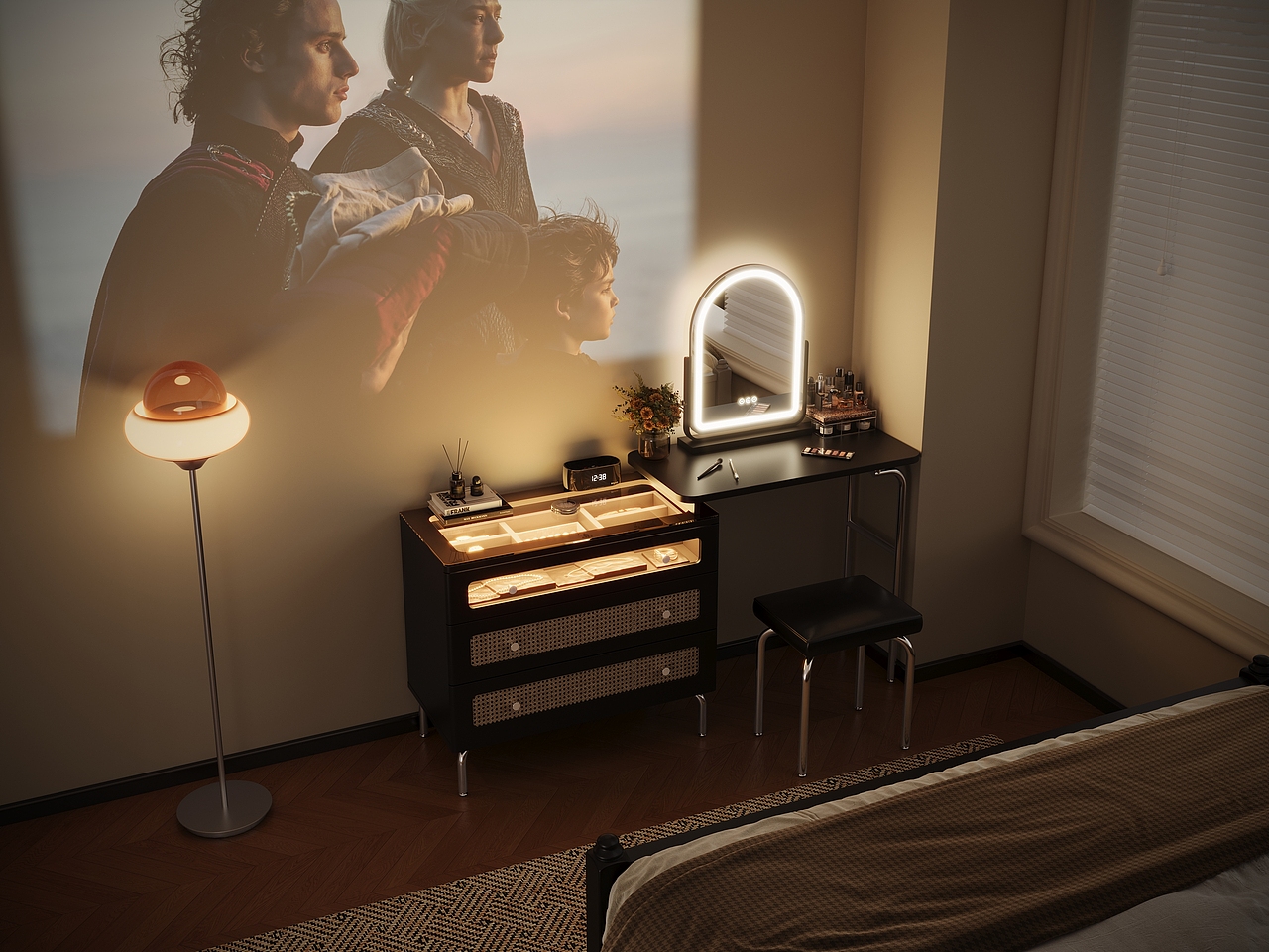 梳妆台组合斗柜家具产品渲染（图ZMzczMjA2NjAw） - 产品 - 站酷设计师安anrang原创素材 - 站酷ZCOOL