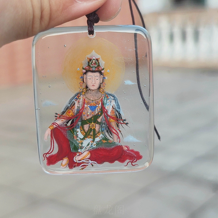 琉璃画珐琅玻璃立体手绘水月观音吊坠（图ZMzczMjIzOTM2） - 其他手工艺 - 站酷设计师凡尼亨原创素材 - 站酷ZCOOL