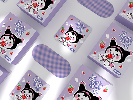 蒸汽眼罩包装盒、卡通插画可爱、日化用品、商超