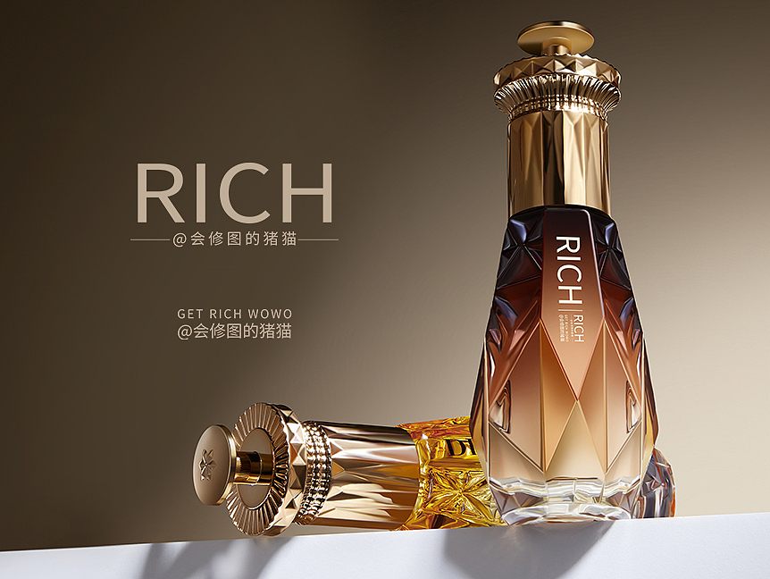 护肤品精修 产品精修 修图对比 | 玻璃瓶场景精修（图ZMzczMzA5OTcy） - 修图/后期 - 站酷设计师会修图的猪猫原创素材 - 站酷ZCOOL