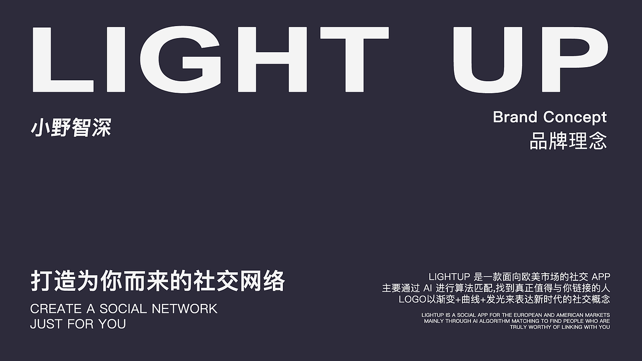 「LightUp x小野智深」社交品牌Vi设计 logo&包装设计