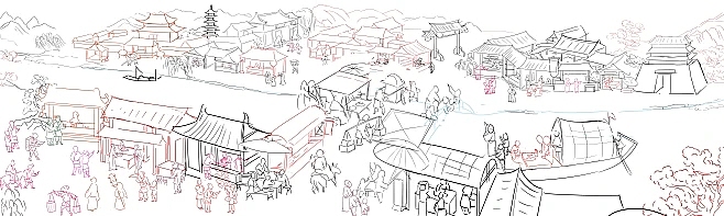 仿古插画各朝聚会场景（图ZMzczMzE5MTA4） - 商业插画 - 站酷设计师莫须有_原创素材 - 站酷ZCOOL