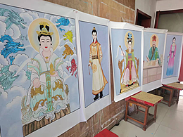 手绘佛像壁画道教壁画寺庙道观背景墙壁画