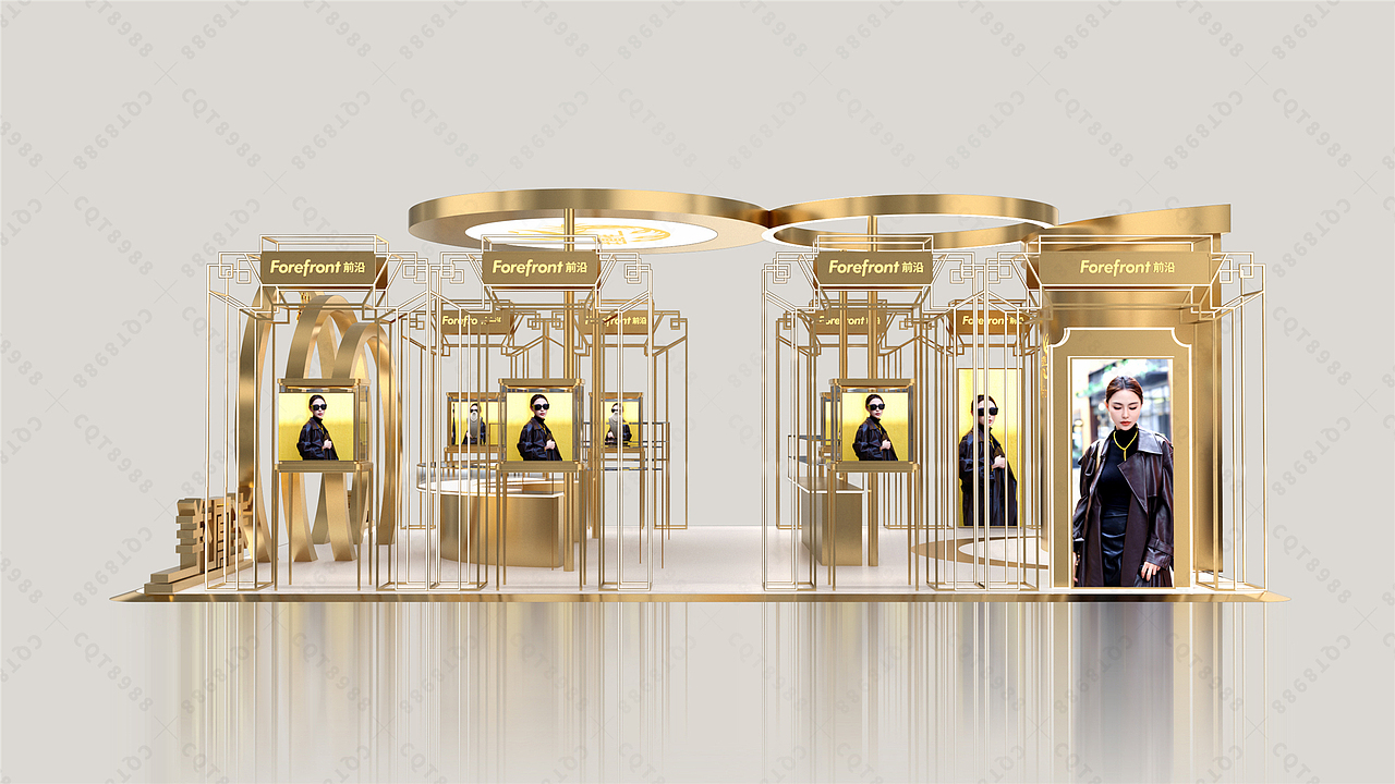 商场展台设计,老凤祥珠宝展台设计,黄金展台设计