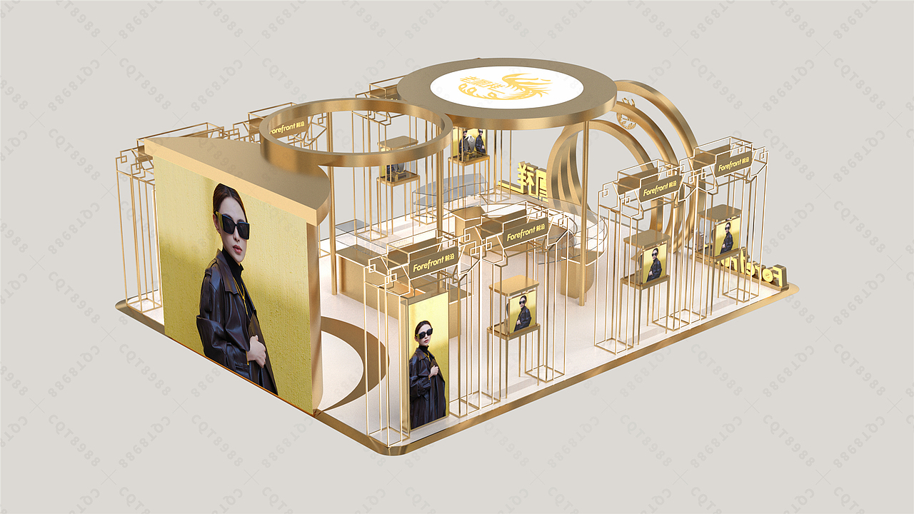 商场展台设计,老凤祥珠宝展台设计,黄金展台设计