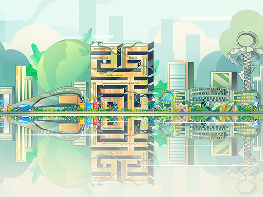 西咸新区画面（个人主页-ZNjkwODc1NTI=） - 商业插画 - 站酷设计师Wsp小魏原创素材 - 站酷ZCOOL