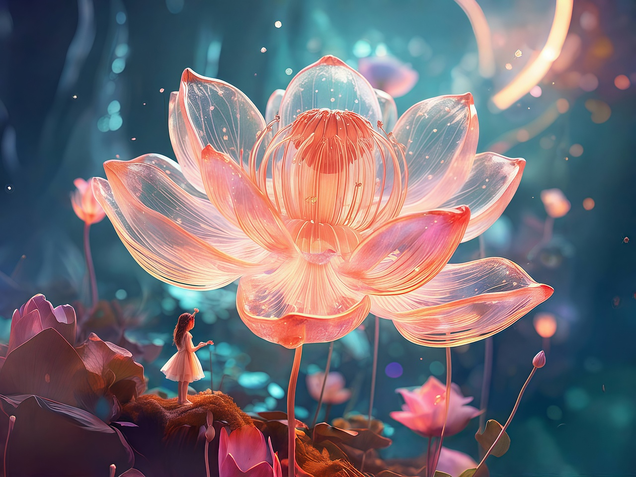 童年的幻想世界—幻彩莲花（图ZMzczMzYwNDIw） - AI作品 - 站酷设计师锦夕Drawing原创素材 - 站酷ZCOOL