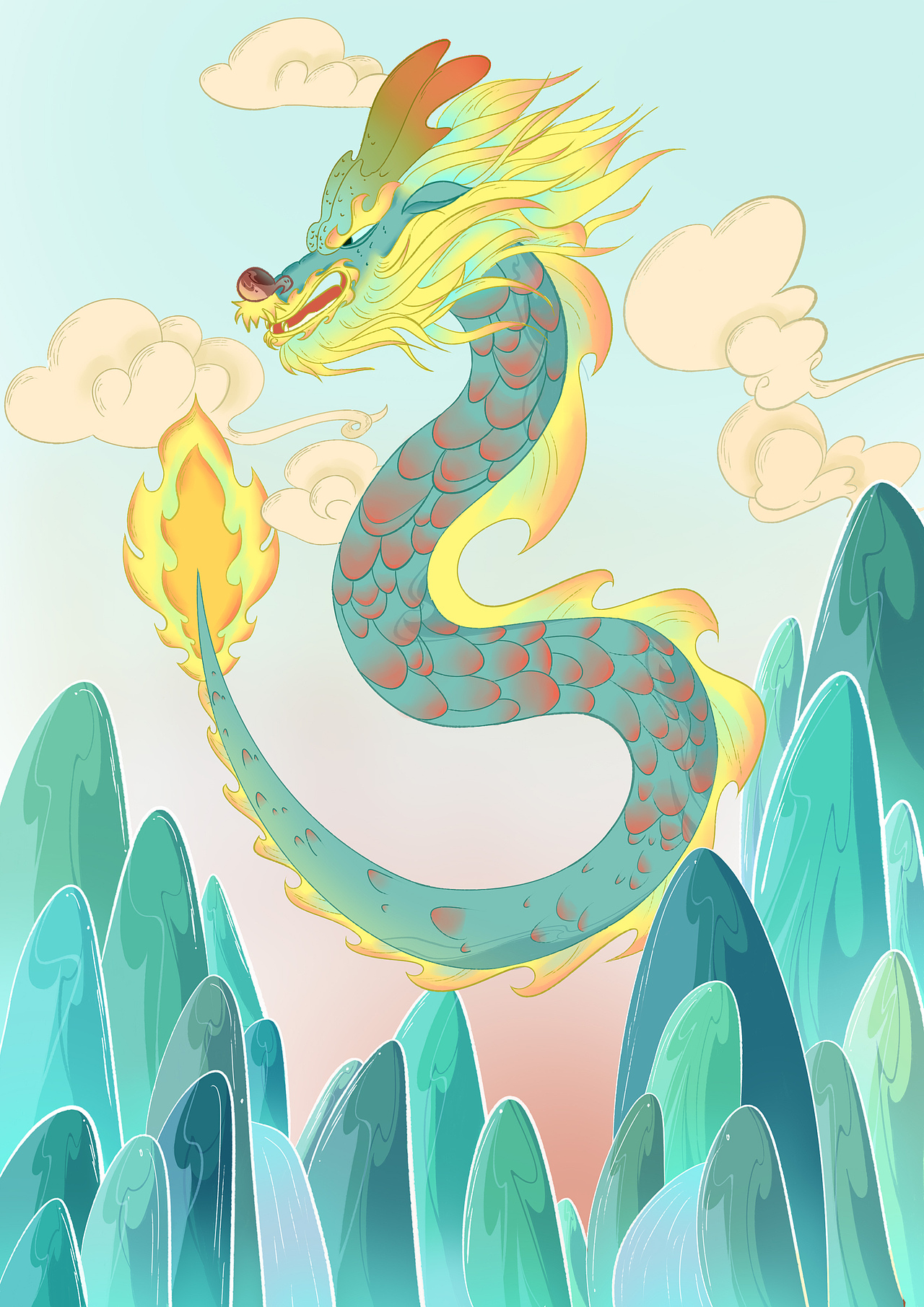 滕王阁国潮插画（图ZMzczMzk1ODA4） - 海报 - 站酷设计师插画师秋秋原创素材 - 站酷ZCOOL