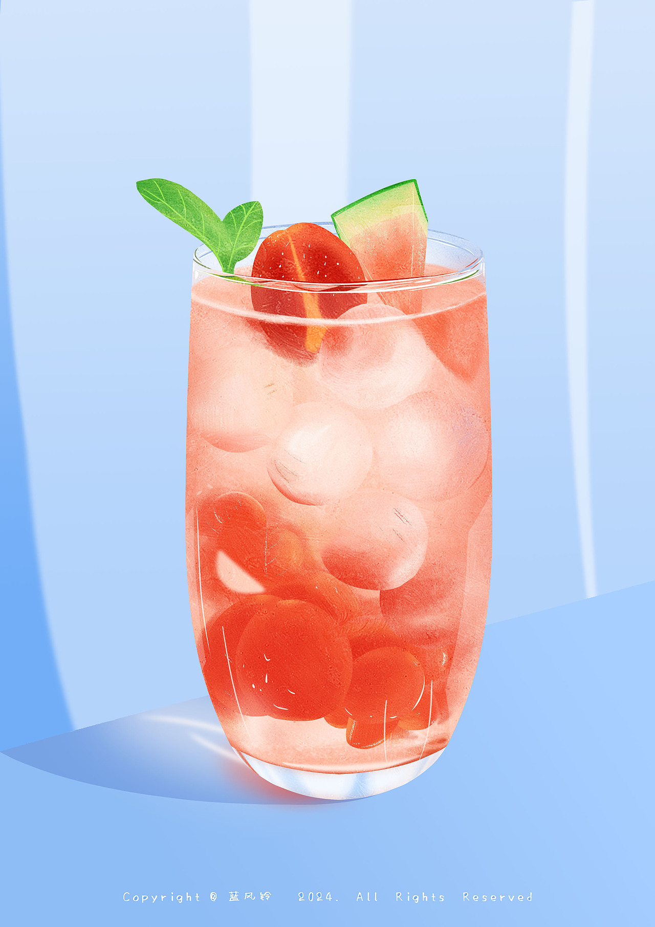 夏日饮品插画系列（图ZMzczMzk3NTky） - 创作习作 - 站酷设计师夕月ya原创素材 - 站酷ZCOOL