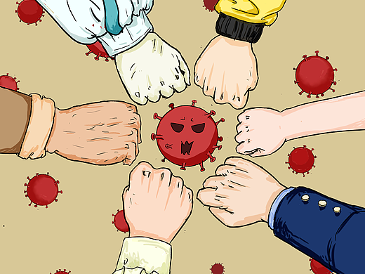 插画作品《同心抗疫》（个人主页-ZNjkwOTMwMDg=） - 创作习作 - 站酷设计师檀子璇原创素材 - 站酷ZCOOL