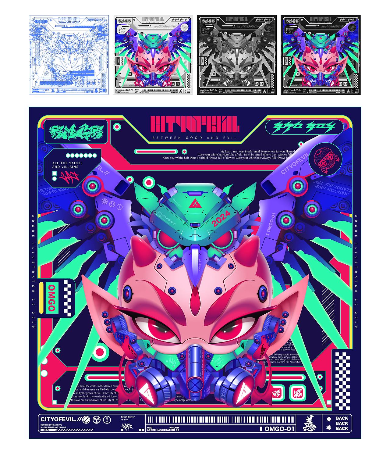 OMGO-CITYOFEVIL IP机械篇(图ZMzczNDE1MzA4) - 新锐潮流插画 - 站酷设计师LAU丶一乂刂原创素材 - 站酷ZCOOL