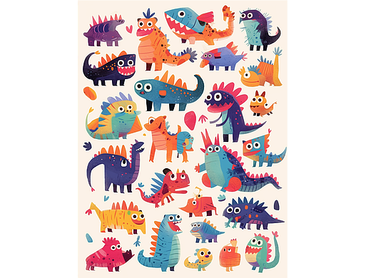 隨手可愛小怪獸（個(gè)人主頁-ZNjkwOTQ3MjQ=） - 兒童插畫 - 站酷設(shè)計(jì)師鯉花帶魚原創(chuàng)素材 - 站酷ZCOOL