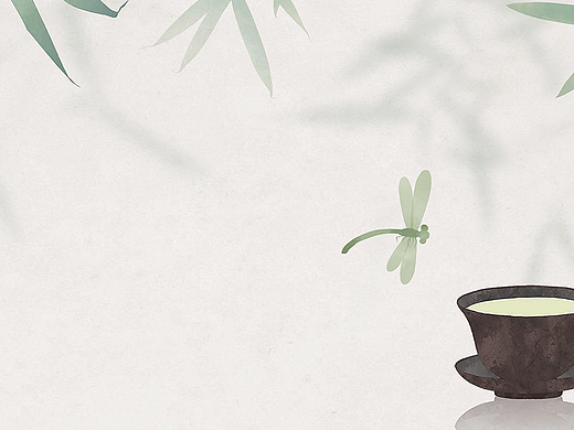 中国风插画——竹茶