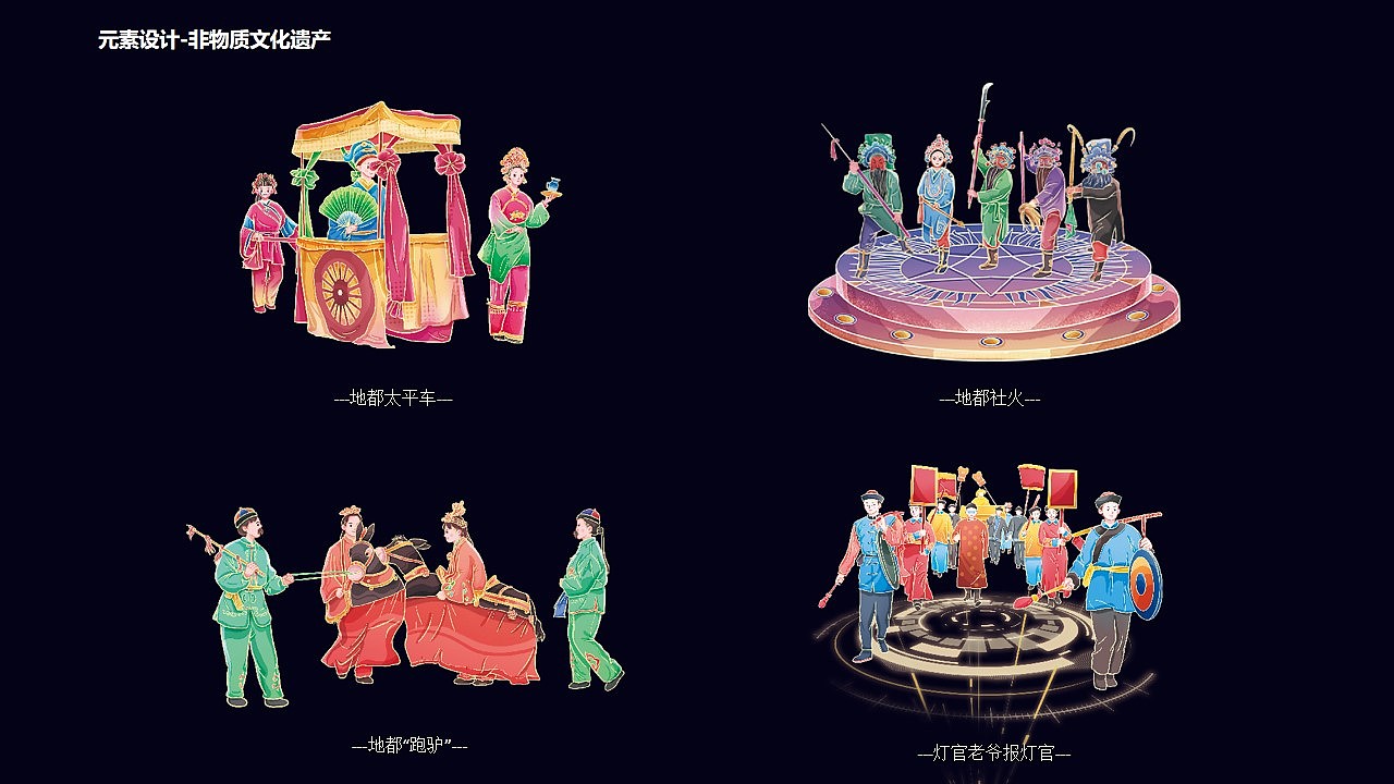 赛博*国潮插画|地都村百景图（图ZMzczNDYxNDk2） - 海报 - 站酷设计师期是原创素材 - 站酷ZCOOL