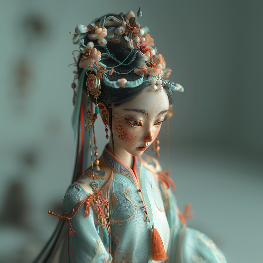 MJ|AI创作-精致古偶,古风美人