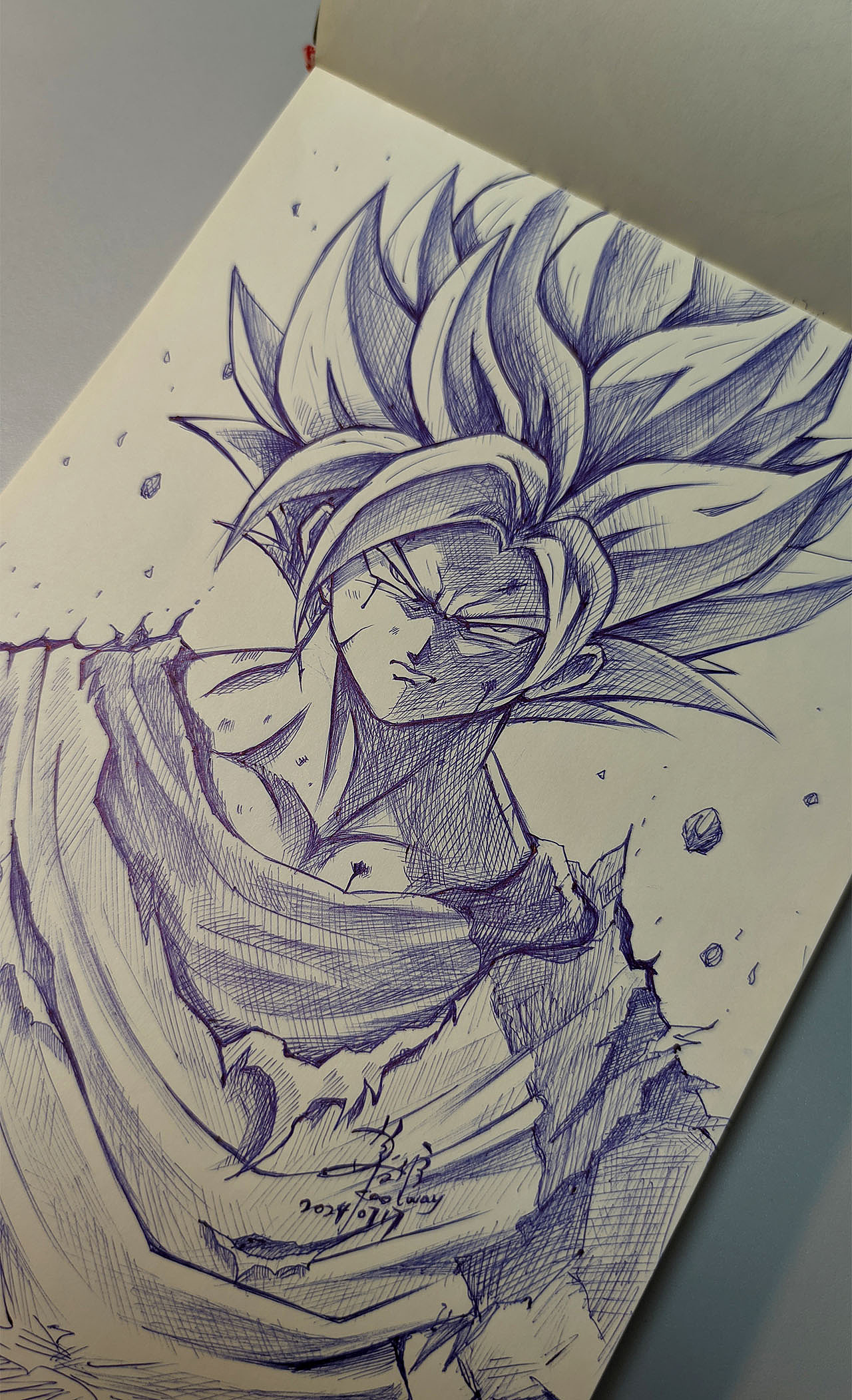 【圆珠笔画】赛亚人-孙悟空