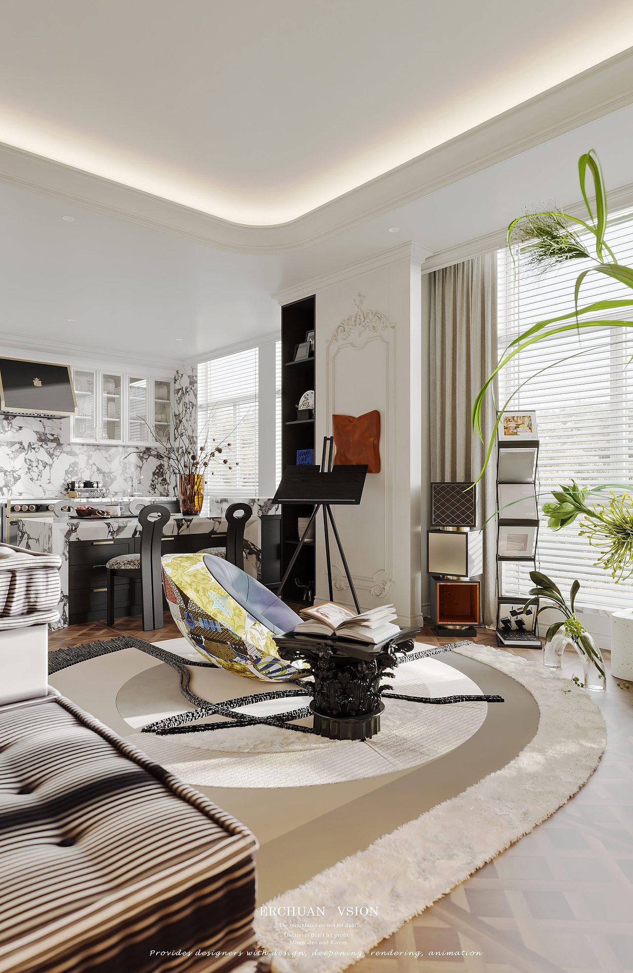 而川视觉 |美式中古别墅 — 领略岁月沉淀的魅力空间（图ZMzczNTAyNTg0） - 家装设计 - 站酷设计师而川视觉原创素材 - 站酷ZCOOL