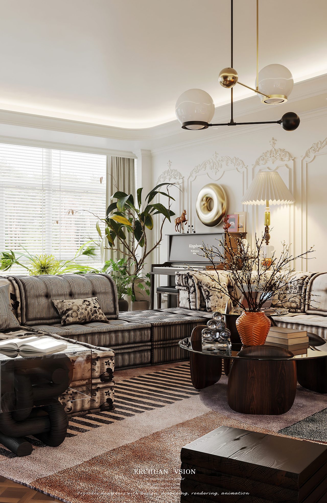 而川视觉 |美式中古别墅 — 领略岁月沉淀的魅力空间（图ZMzczNTAyNTUy） - 家装设计 - 站酷设计师而川视觉原创素材 - 站酷ZCOOL