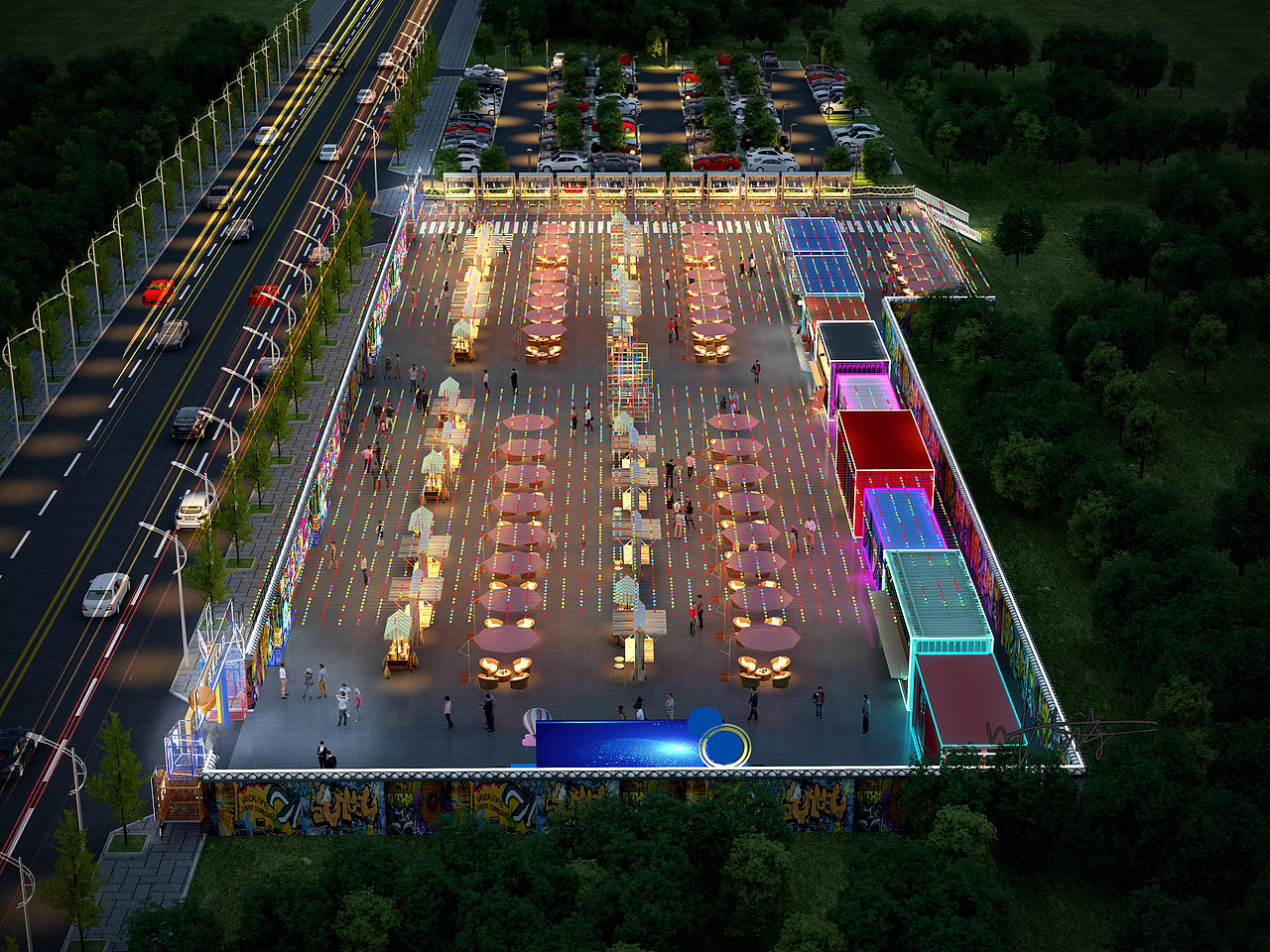 室外效果图|夜市夜景设计（图ZMzczNTA5NzA0） - 建筑设计 - 站酷设计师诗诗小仙女原创素材 - 站酷ZCOOL