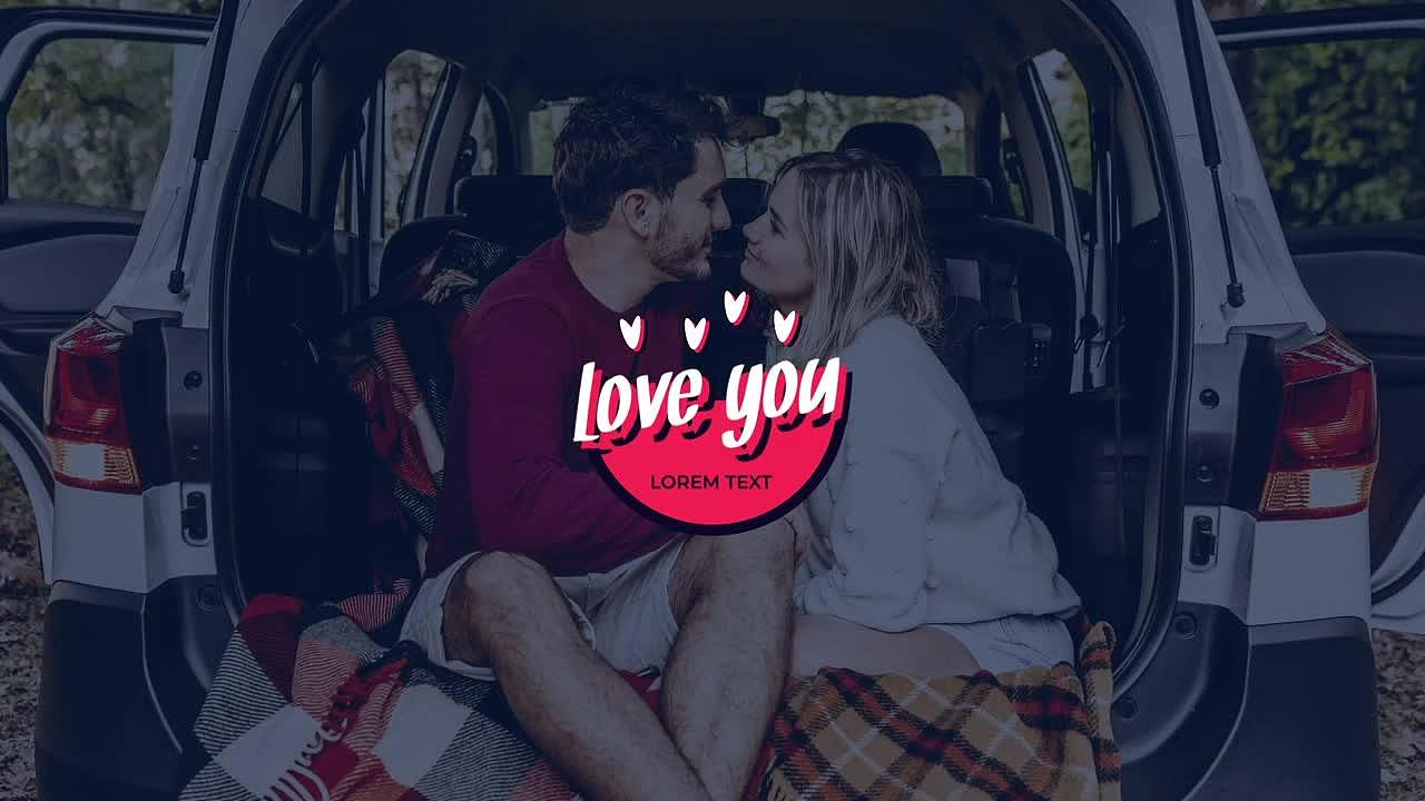 PR模板|精美情人节动画标题展示活动促销视频开场