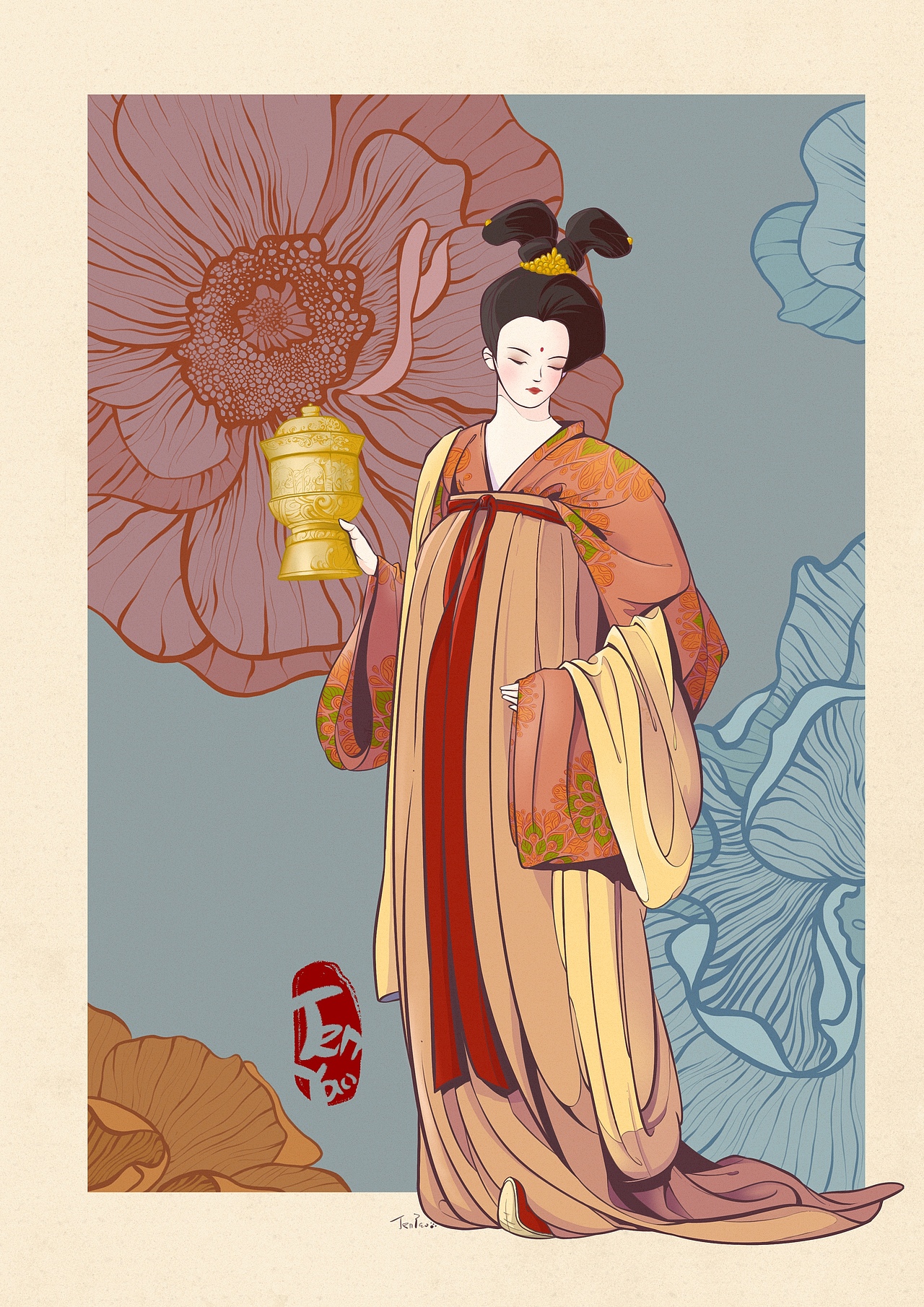 汉服系列——日常练习（图ZMzczNTMwNjcy） - 艺术插画 - 站酷设计师JenY_笑笑暗原创素材 - 站酷ZCOOL