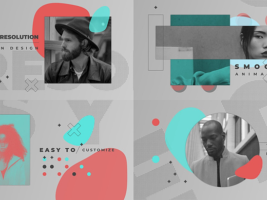 PR模板|时尚创意高级动效设计彩色图形排版作品集动画