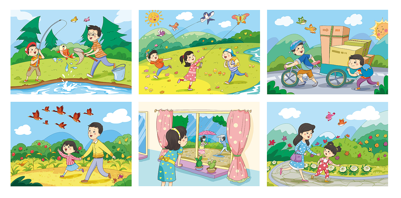 幼儿看图写话人物漫画插图