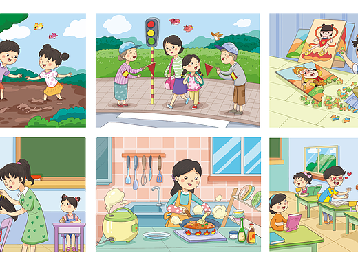幼儿看图写话人物漫画插图