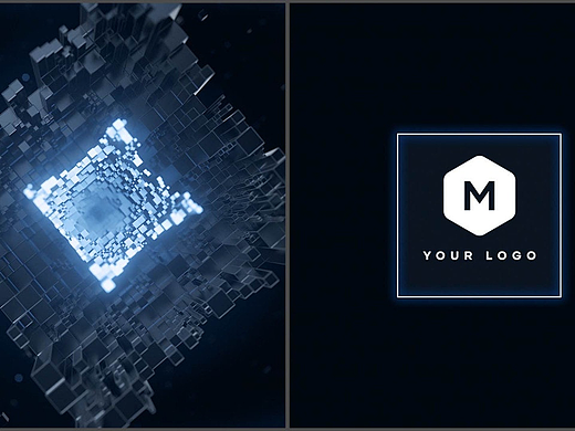 PR模板|科幻未来数字宇宙空间标志LOGO电影预告片片头