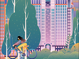 《城市森林》第一次全程用Adobe IIIustrator画的插画