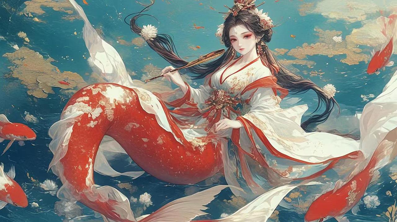 国潮美人鱼插画ai