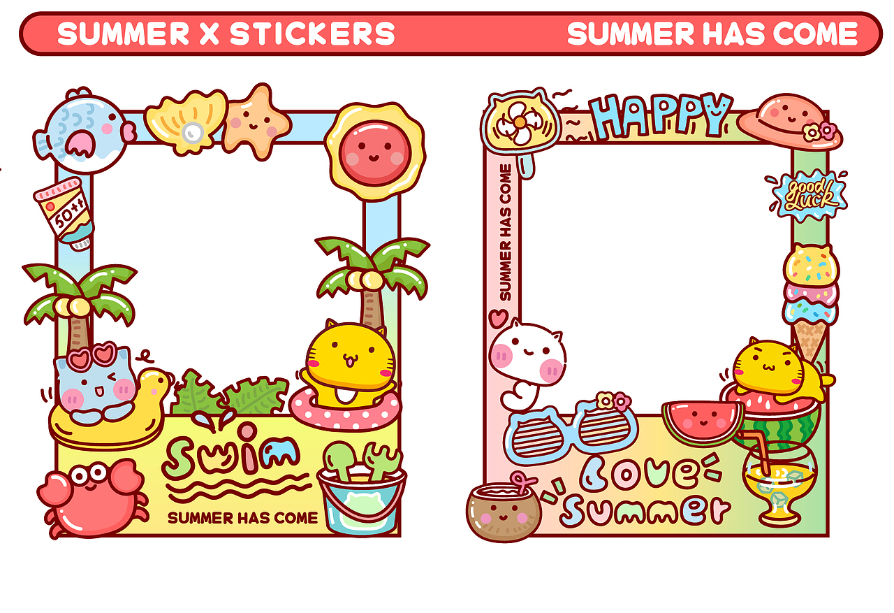 哈咪猫清新一夏x美图秀秀（图ZMzczNTU5NTY0） - 商业插画 - 站酷设计师碳碳原创素材 - 站酷ZCOOL