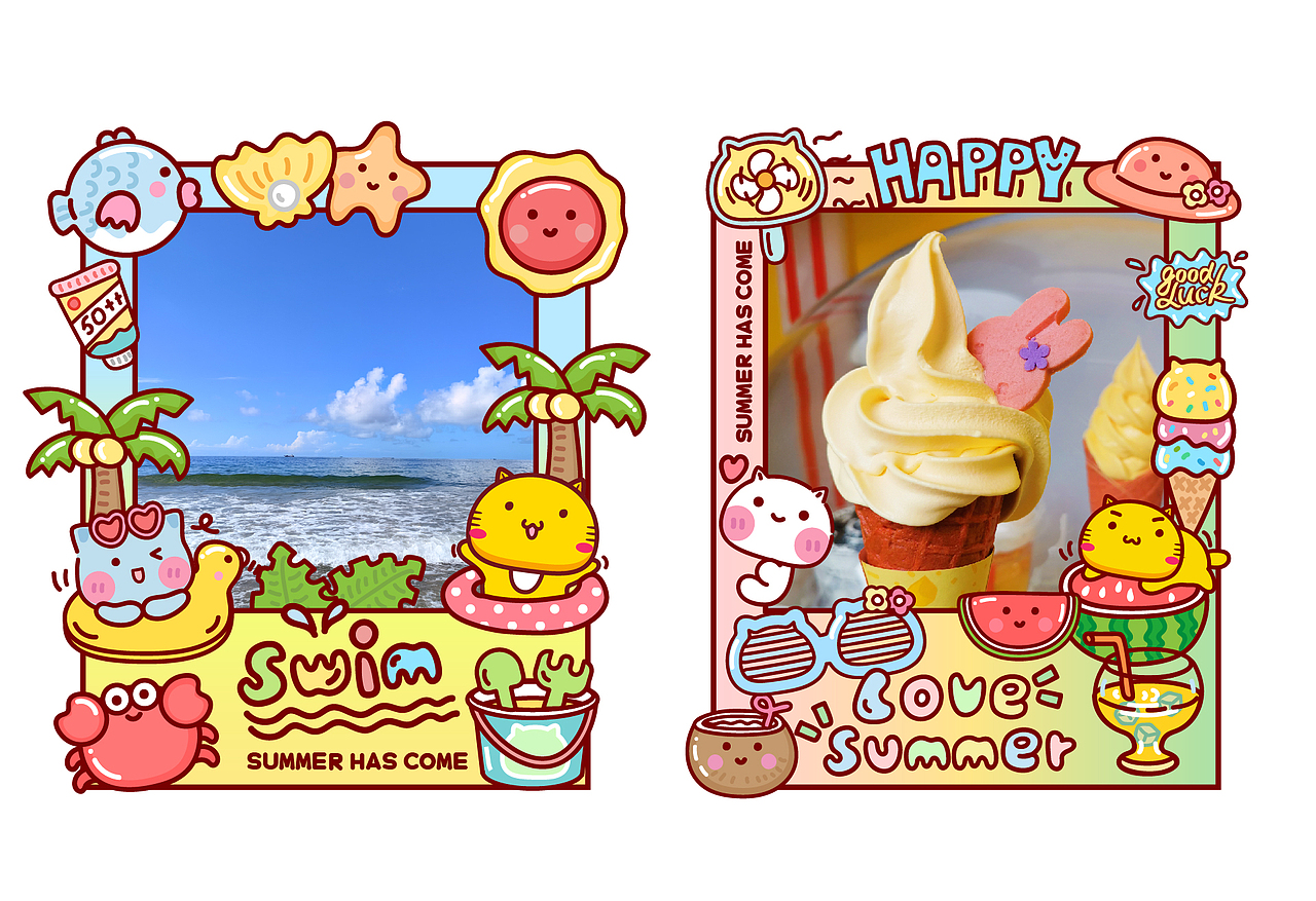 哈咪猫清新一夏x美图秀秀（图ZMzczNTU5NTY4） - 商业插画 - 站酷设计师碳碳原创素材 - 站酷ZCOOL