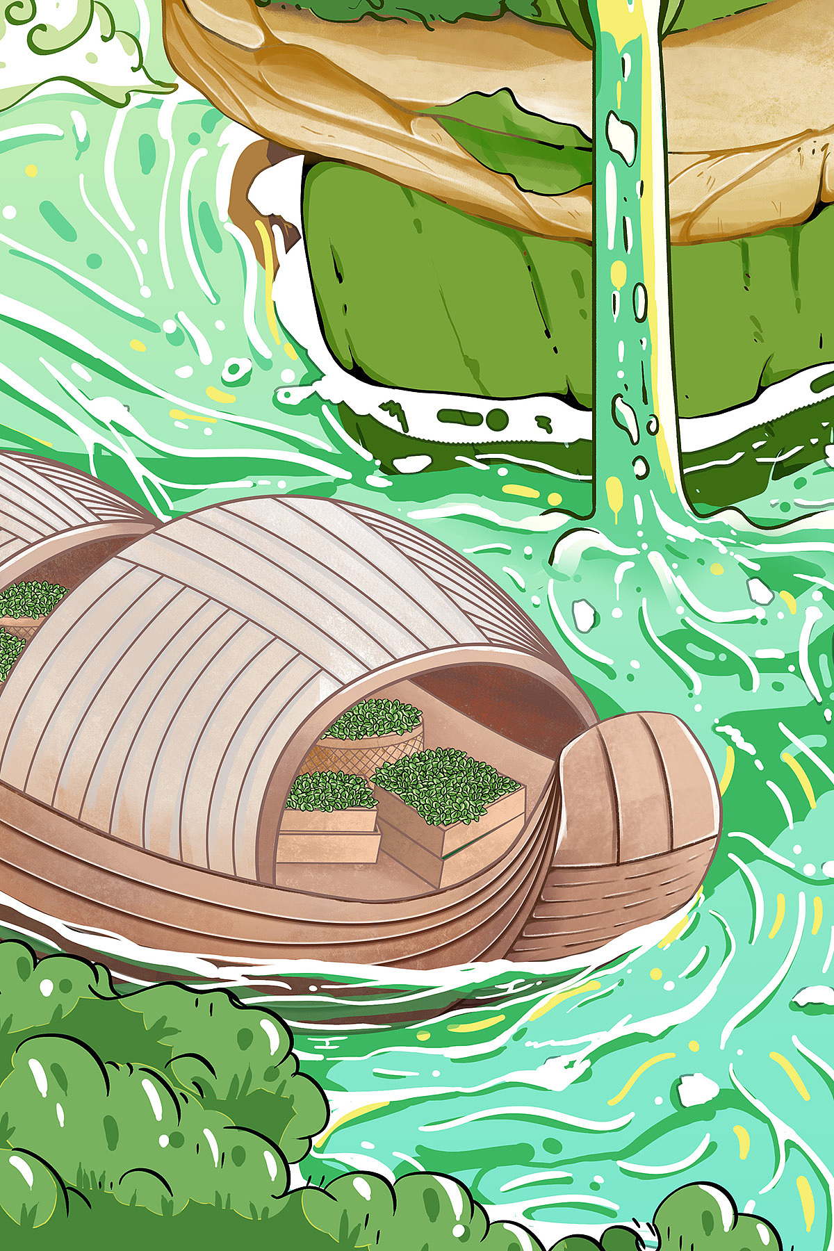 茶系小场景插画（图ZMzczNTYyMzk2） - 创作习作 - 站酷设计师娜边原创素材 - 站酷ZCOOL
