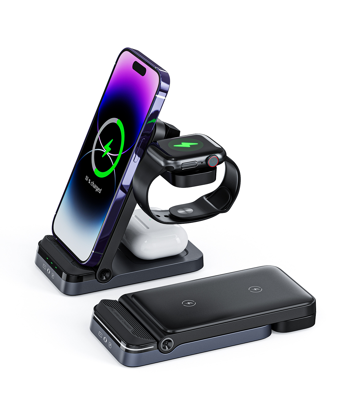 亚马逊产品动画渲染,3合1无线充电站产品视频