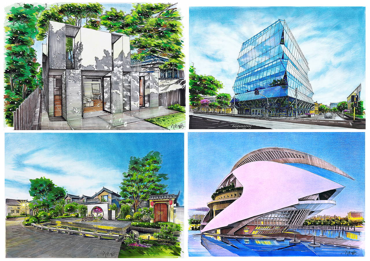 建筑景观室内手绘线稿与色稿大合集（图ZMzczNTc1ODE2） - 其他空间 - 站酷设计师攻克先生代光钢原创素材 - 站酷ZCOOL