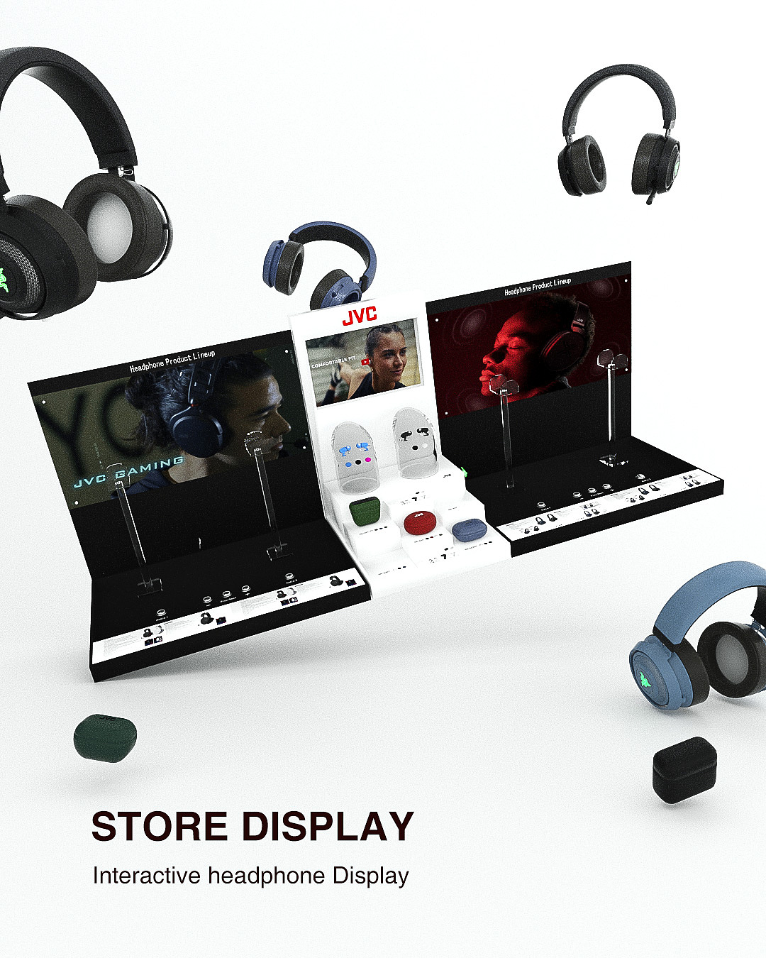 JVC耳机试听座台