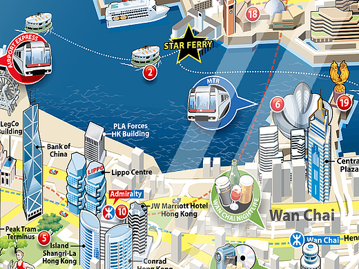 港珠澳三城手绘地图