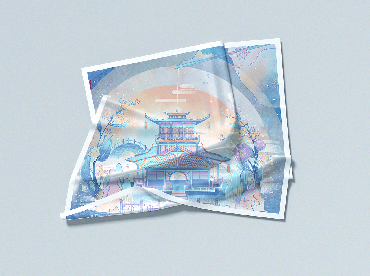 中秋插画-提灯（图ZMzczNTg2NDg0） - 海报 - 站酷设计师画画的LING酱原创素材 - 站酷ZCOOL