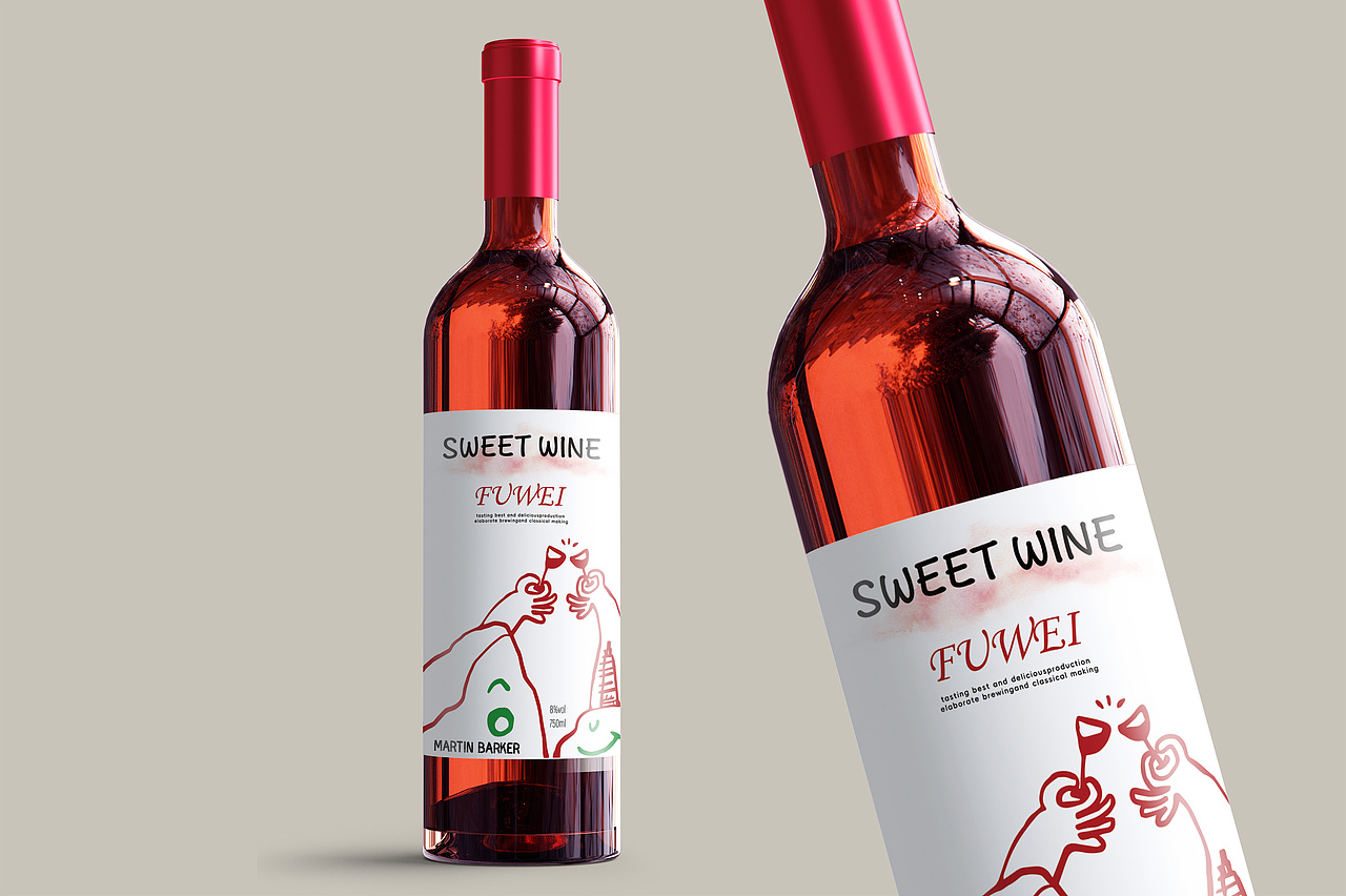甜紅葡萄酒 酒標設計（圖ZMzczNTg4MTk2） - 包裝 - 站酷設計師卷卷自然卷ss原創(chuàng)素材 - 站酷ZCOOL