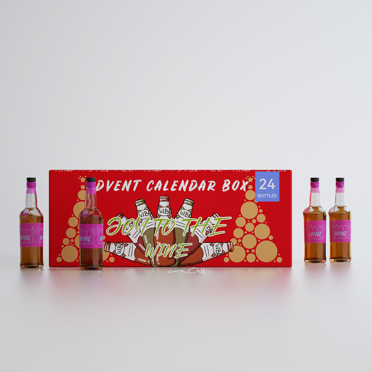 圣誕派對(duì)酒盒-倒數(shù)日歷盒（圖ZMzczNjAxNjEy） - 包裝 - 站酷設(shè)計(jì)師Lokki1999原創(chuàng)素材 - 站酷ZCOOL