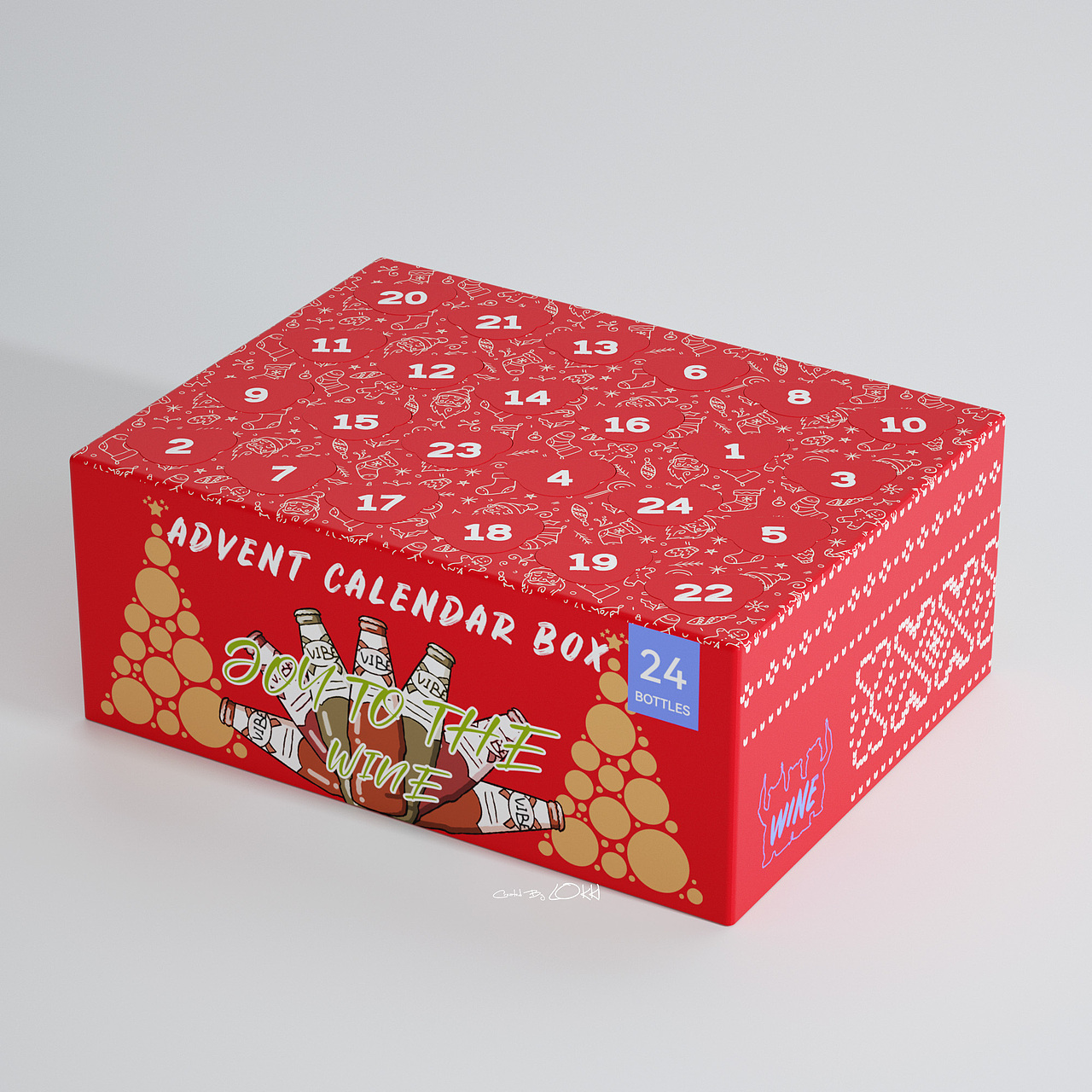 圣誕派對(duì)酒盒-倒數(shù)日歷盒（圖ZMzczNjAxNjI0） - 包裝 - 站酷設(shè)計(jì)師Lokki1999原創(chuàng)素材 - 站酷ZCOOL