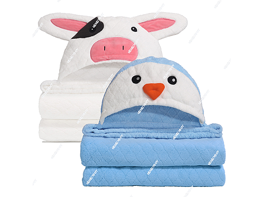 亚马逊超级A+---可爱动物连帽浴巾