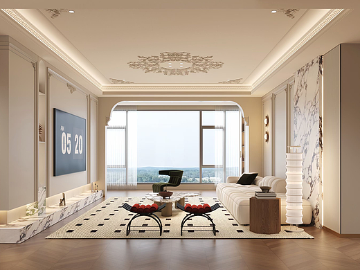 法式大平层，现代方式演绎贵族格调