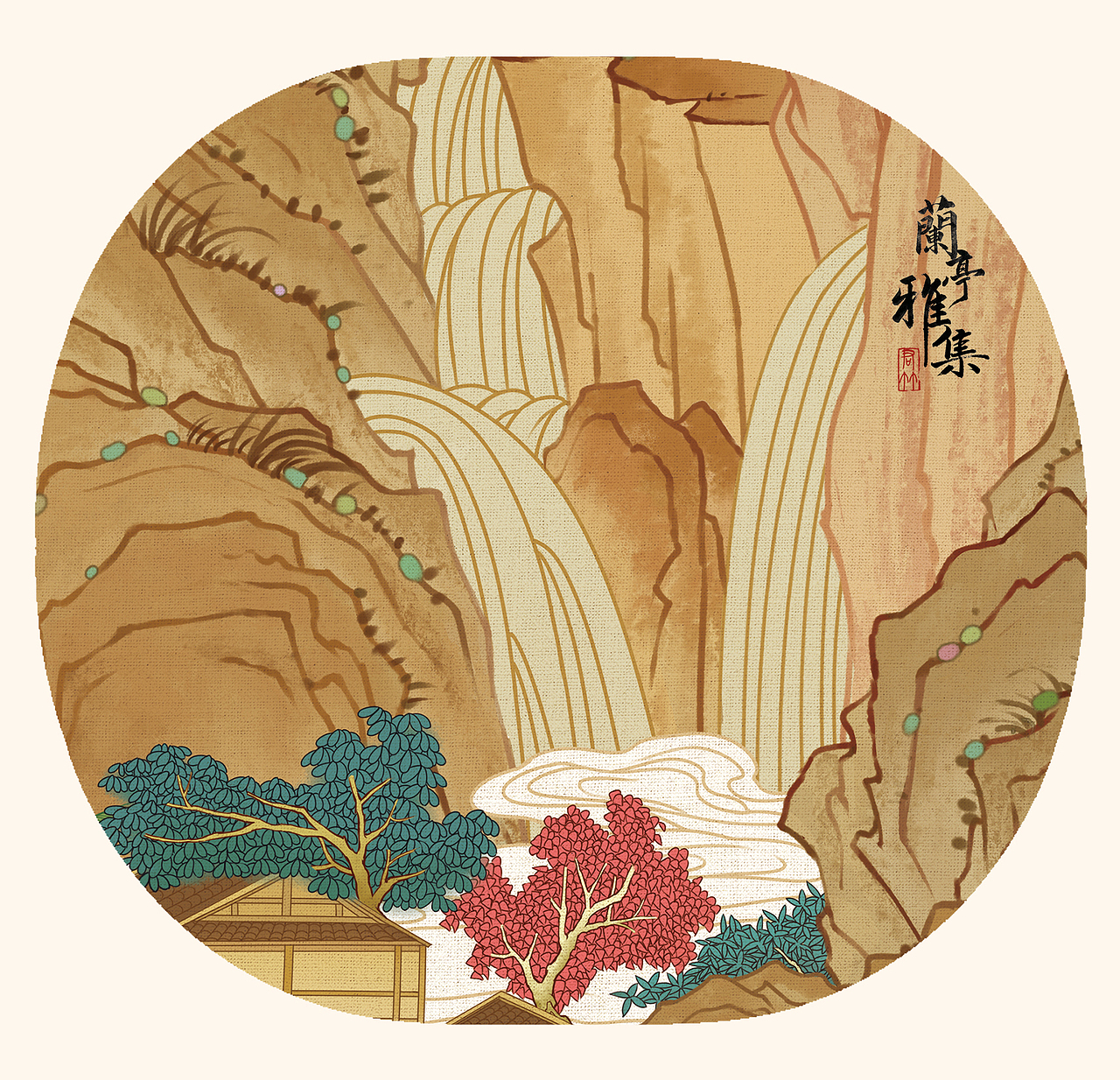 名畫(huà)記 |《蘭亭雅集》鉆進(jìn)古畫(huà)（圖ZMzczNzExODQ4） - 商業(yè)插畫(huà) - 站酷設(shè)計(jì)師君竹ho原創(chuàng)素材 - 站酷ZCOOL