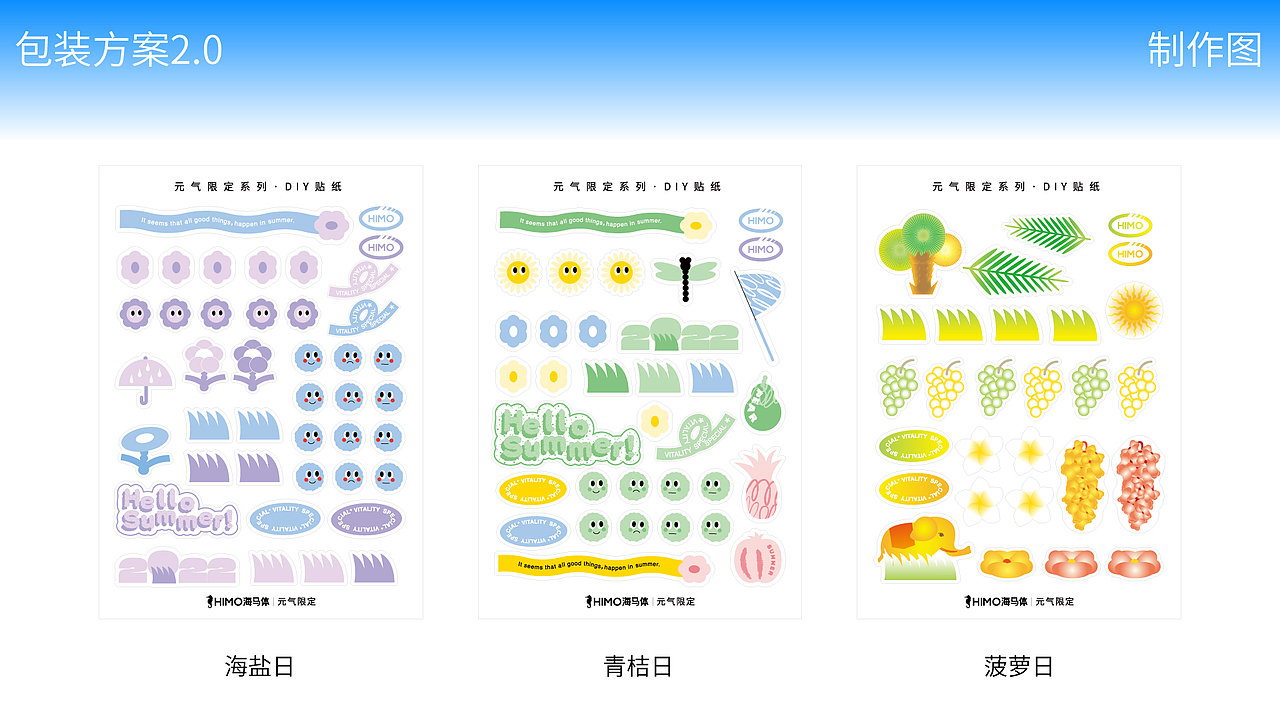 夏日海报｜卡套｜贴纸（图ZMzczNzE5NTk2） - 宣传物料 - 站酷设计师三猫_Arya原创素材 - 站酷ZCOOL