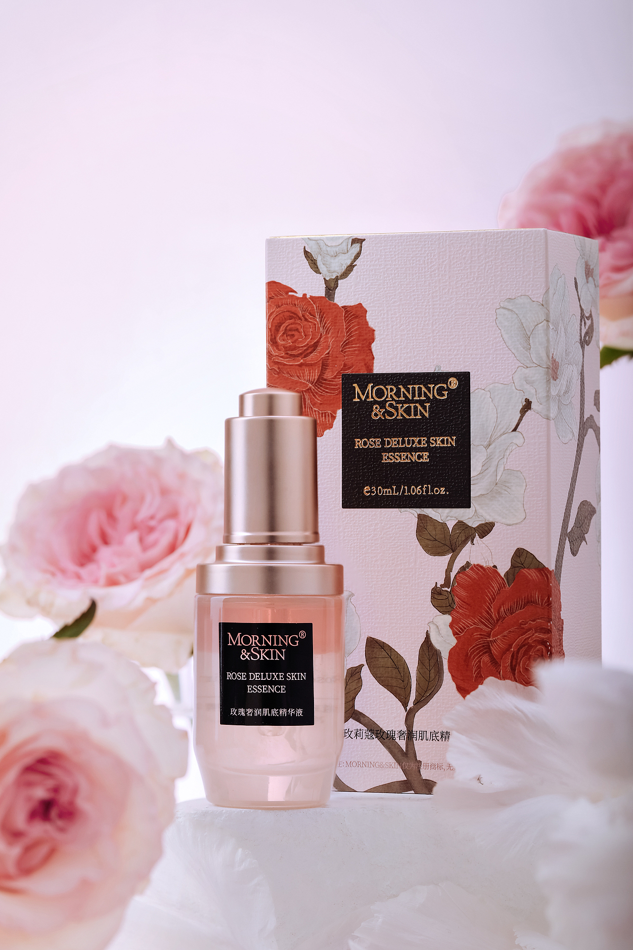 玫瑰肌底液精华包装设计