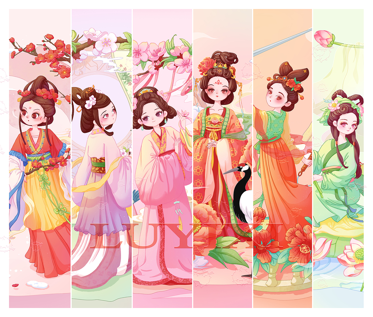 花朝节·十二花神原创系列插画(上)