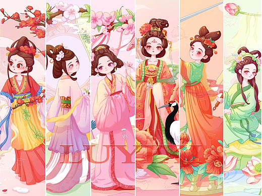 花朝节·十二花神原创系列插画（上）